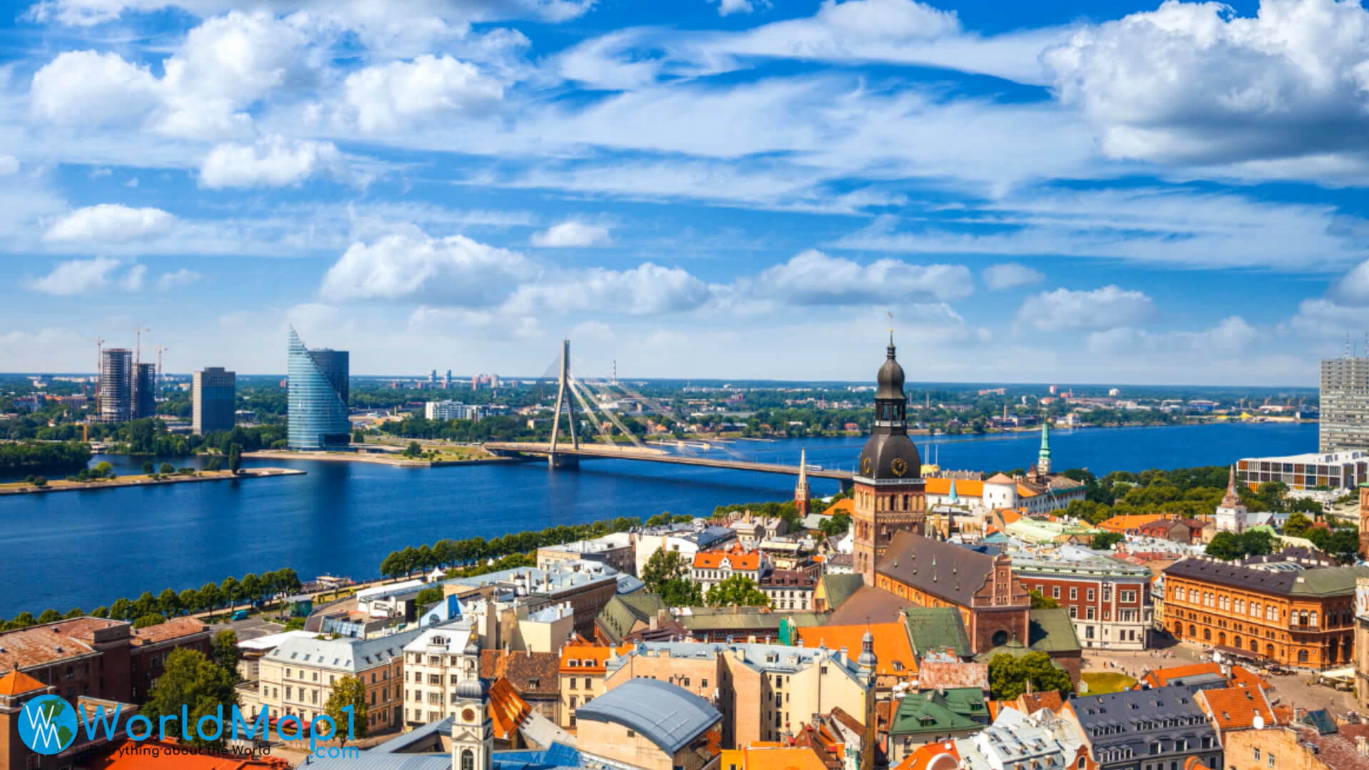 Vue aérienne du centre-ville de Riga